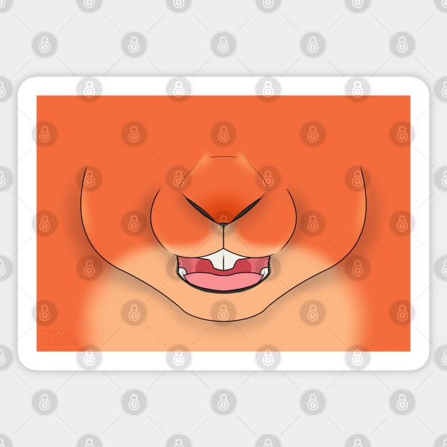 Sugar Orange Bunny Face Sticker by KeishaMaKainn